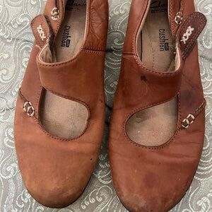 Clark’s Collection Soft Leather MaryJane Flats Brown Caramel Women's Shoes